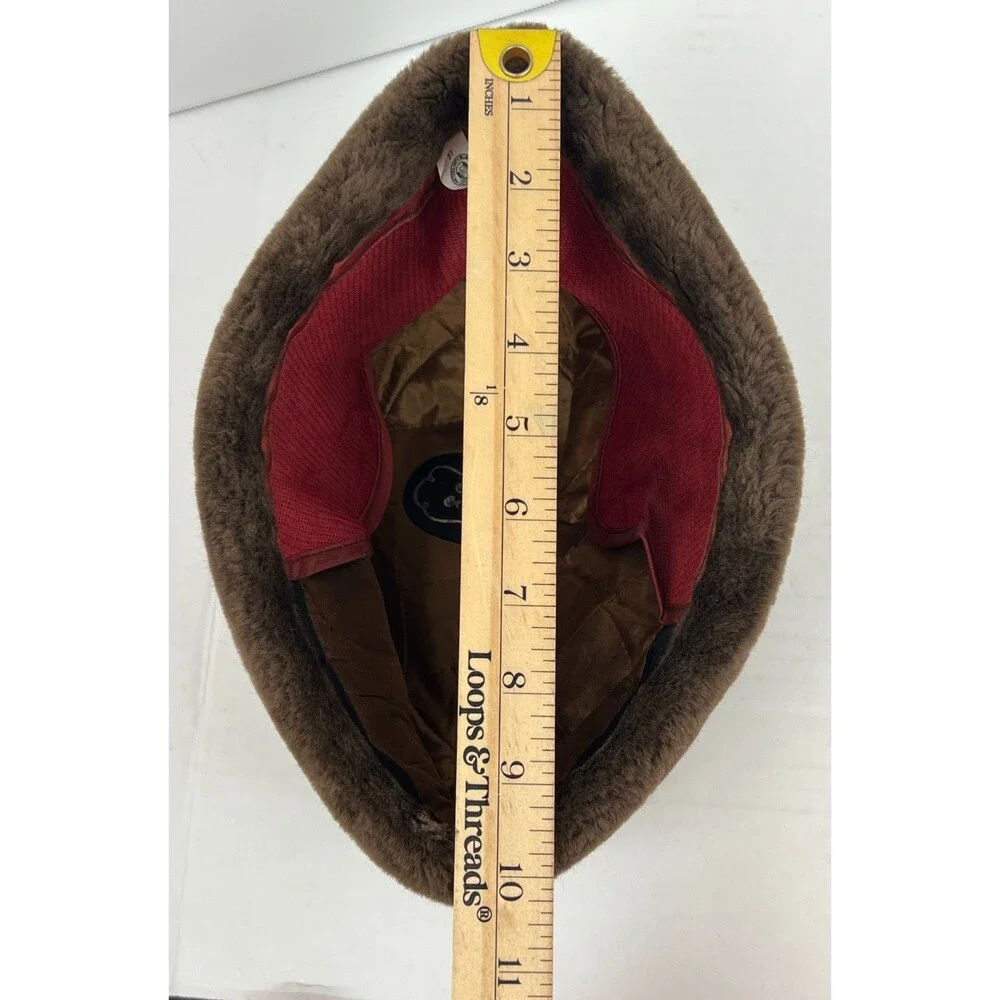 Vtg Large Country Gentleman Winter Faux Fur Trapper Ushanka Hat W/ Ear Coverings